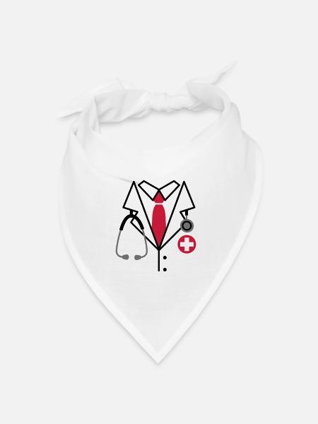 Doktor, Doktor Kostüm - Bandana Dreieckstuch - Weiß
