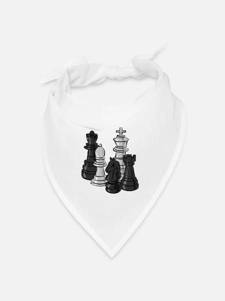 schach figuren sport - Bandana Dreieckstuch - Weiß