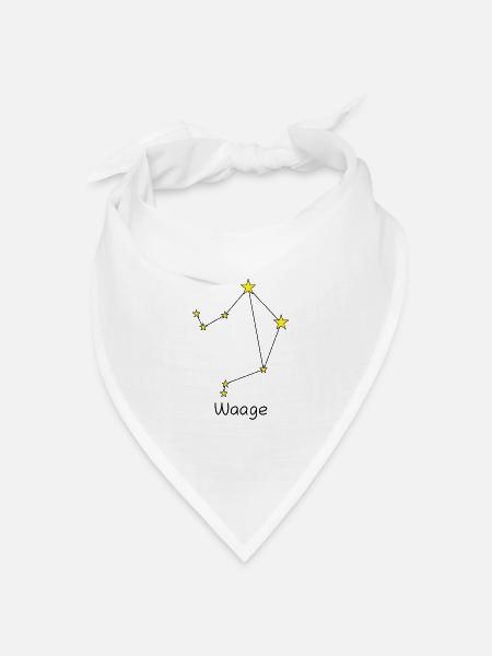 Sternzeichen Waage - Bandana Dreieckstuch - Weiß