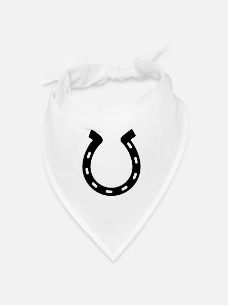 Hufeisen - Bandana Dreieckstuch - Weiß