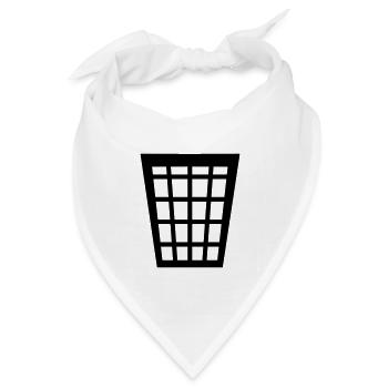 Müll, Müllkübel - Bandana Dreieckstuch - Weiß - Vorne