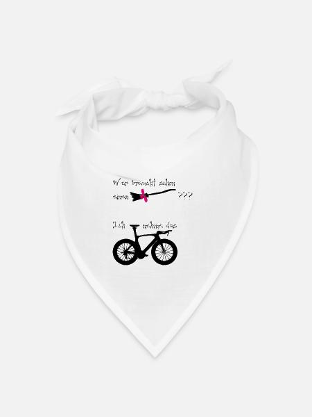 Fahrrad statt Besen ! - Bandana Dreieckstuch - Weiß