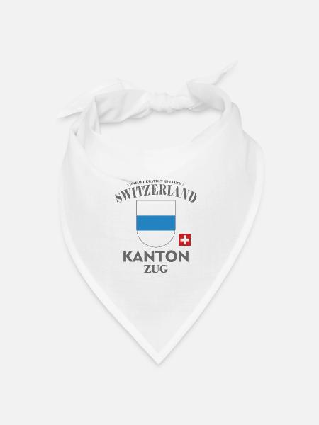 Kantons T-Shirt zug, Schweiz, switzerlang - Bandana Dreieckstuch - Weiß