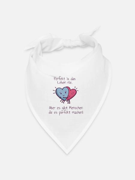 Valentinstag Herzen Umarmung süß perfekt Liebe - Bandana Dreieckstuch - Weiß