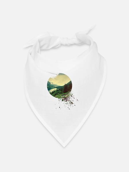 Natur Abenteuer Adventure Wald Berge See - Bandana Dreieckstuch - Weiß