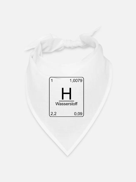 Wasserstoff, Periodensystem, Chemie, Physik - Bandana Dreieckstuch - Weiß