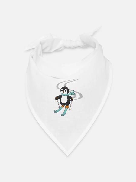 Ski Pinguin Skischule KinderLehrer - Bandana Dreieckstuch - Weiß