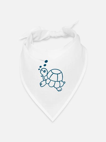 Schildkröte, Meer, Umwelt - Bandana Dreieckstuch - Weiß