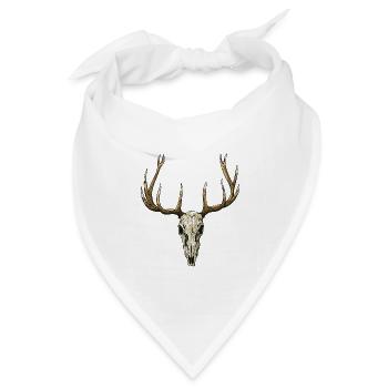 Hirschschädel - Bandana Dreieckstuch - Weiß - Vorne