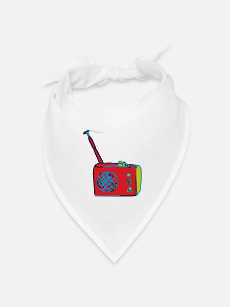radio kunst - Bandana Dreieckstuch - Weiß