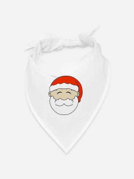 Fröhlicher, glücklicher Weihnachtsmann mit Weihnachtsmannmütze - Bandana Dreieckstuch - Weiß