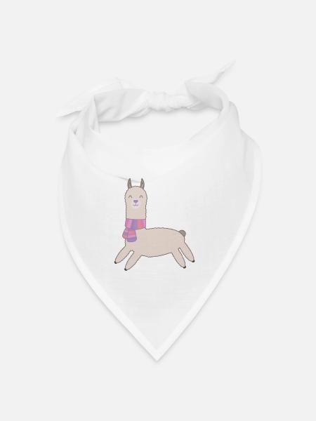 süßes Alpaka - Bandana Dreieckstuch - Weiß