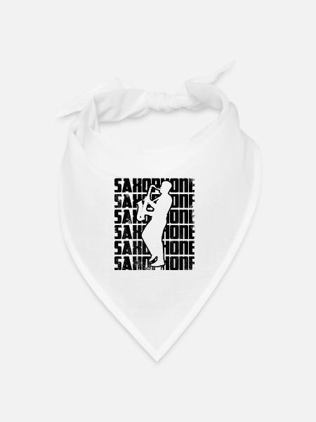 Saxophon - Bandana Dreieckstuch - Weiß