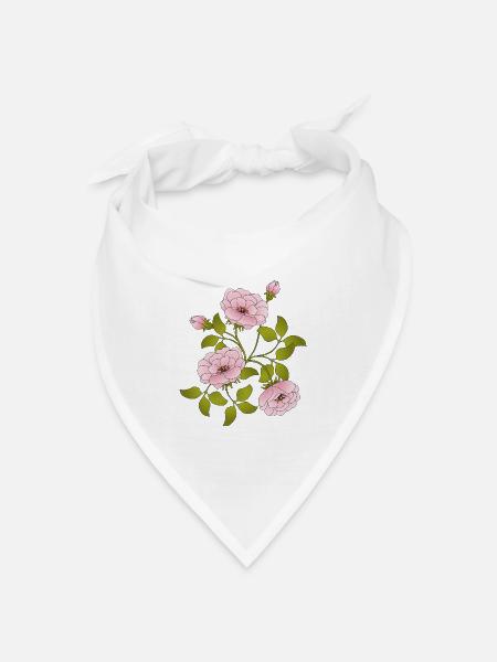 Blumen - Bandana Dreieckstuch - Weiß