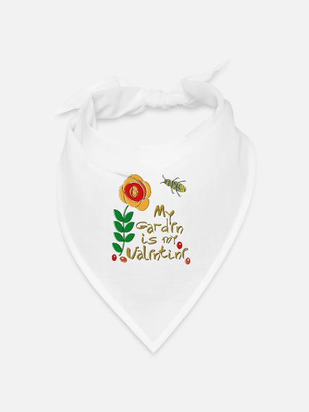 my Garden is my Valentine - Bandana Dreieckstuch - Weiß