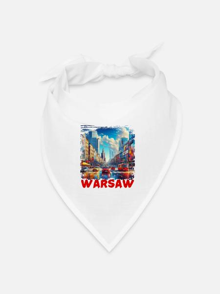 Warschau - Bandana Dreieckstuch - Weiß