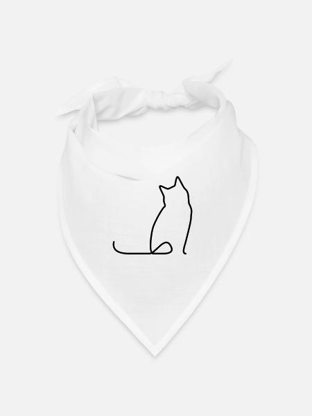 Katze 01 - Bandana Dreieckstuch - Weiß