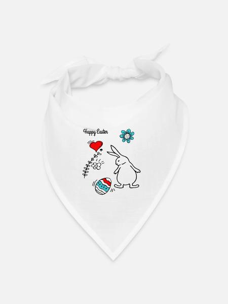 Happy Easter - Bandana Dreieckstuch - Weiß