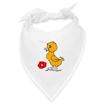 Osterküken Frohe Ostern - Bandana Dreieckstuch - Weiß - Vorne