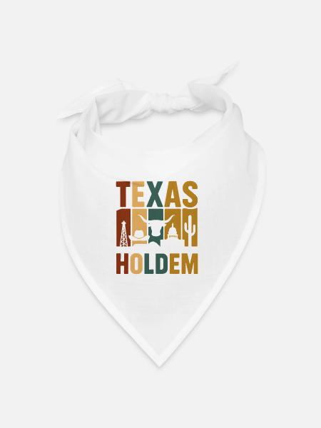Texas Holdem Vintage Western Poker Shirt Retro - Bandana Dreieckstuch - Weiß