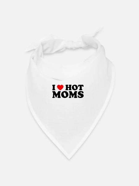 I Love Hot MOMS - I Love My MOM - Bandana Dreieckstuch - Weiß