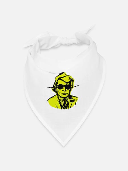 Man Art Illustration - Bandana Dreieckstuch - Weiß