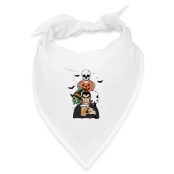Gruseliger Freund - Bandana Dreieckstuch - Weiß - Vorne