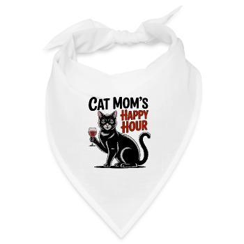 Happy Hour Katze - Bandana Dreieckstuch - Weiß - Vorne