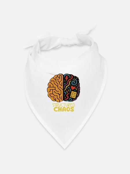 Strukturiertes Chaos - AuDHD - Bandana Dreieckstuch - Weiß