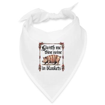 Gib mir dein Schwein in Decken - Bandana Dreieckstuch - Weiß - Vorne