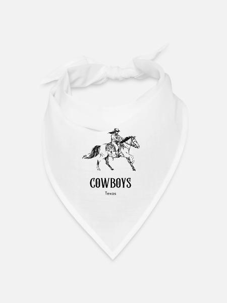Cowboy, Pferd, Western - Bandana Dreieckstuch - Weiß