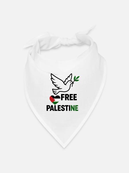 Free Palestine Dove - Bandana Dreieckstuch - Weiß