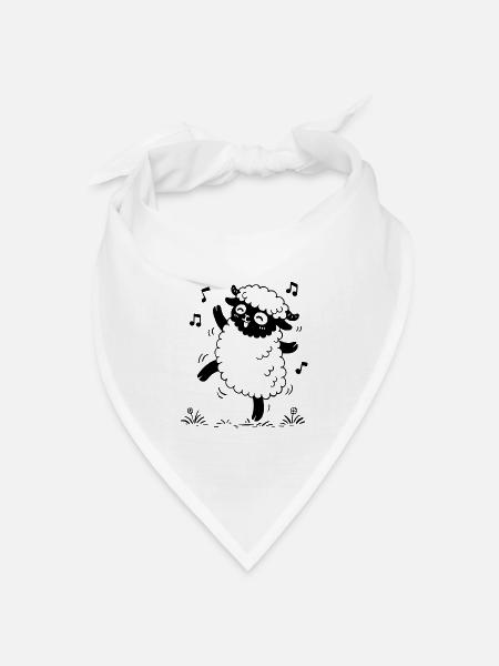 Tanzende Schafe - Bandana Dreieckstuch - Weiß