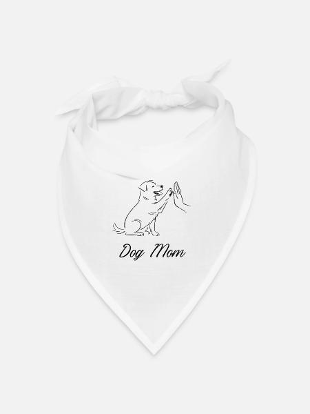 Dog Mom - Bandana Dreieckstuch - Weiß