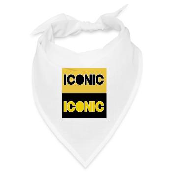 Ikonische Kontrasttypografie - Bandana Dreieckstuch - Weiß - Vorne