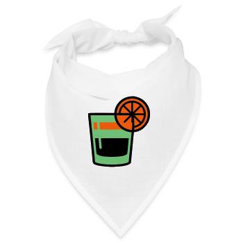 Cocktail Glas Logo - Bandana Dreieckstuch - Weiß - Vorne