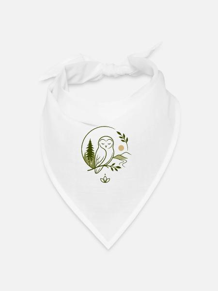 Eule  Ruhe  Natur - Bandana Dreieckstuch - Weiß