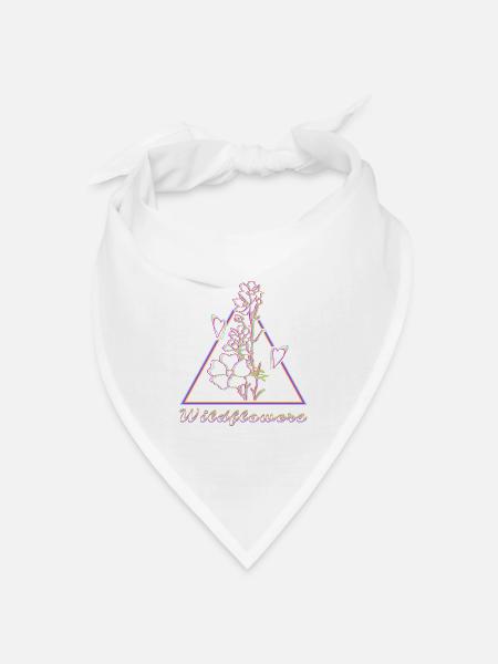 Farbenfrohes Wildblumen Motiv - Bandana Dreieckstuch - Weiß