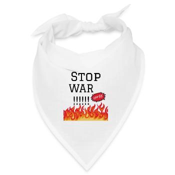 Stop War Flames Protest-Design - Bandana Dreieckstuch - Weiß - Vorne