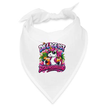 Einhorn-Party: Glitzer-Drinks - Bandana Dreieckstuch - Weiß - Vorne