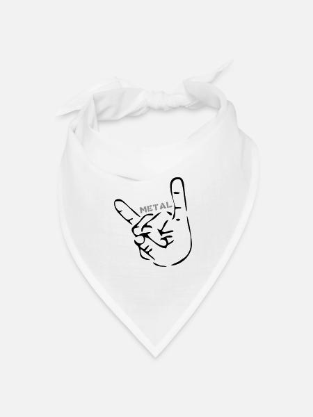 Heavy Metal Pommesgabel - Bandana Dreieckstuch - Weiß