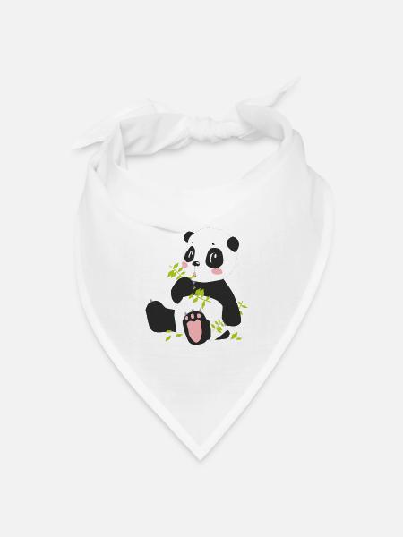 der niedliche Panda - Bandana Dreieckstuch - Weiß