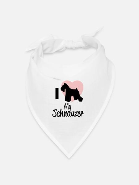 schnauzer - Bandana Dreieckstuch - Weiß