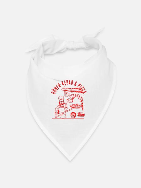 Doener Kebab Pizza - Bandana Dreieckstuch - Weiß