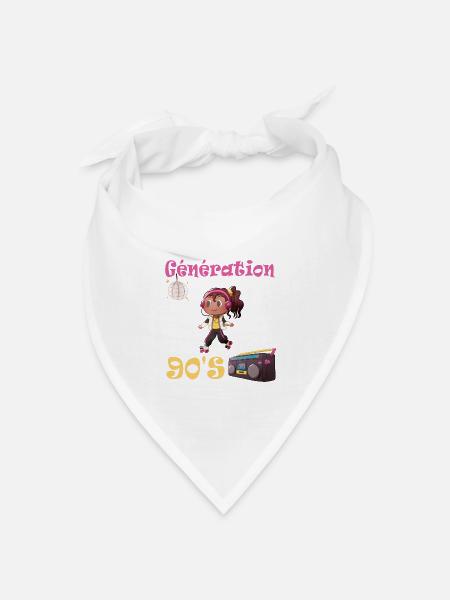 Design inspiriert von der Dance-Musik der 90er Jahre - Bandana Dreieckstuch - Weiß
