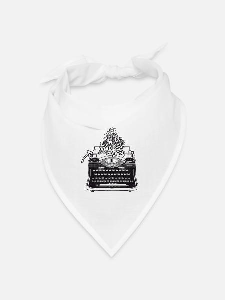 nostalgische antike Schreibmaschine mit Buchstaben - Bandana Dreieckstuch - Weiß