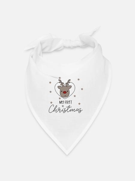 my first christmas Rentier mit Herz - Bandana Dreieckstuch - Weiß