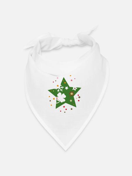 Weihnachtsstern - Bandana Dreieckstuch - Weiß