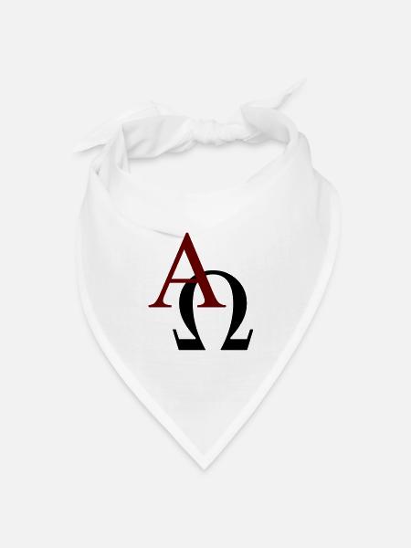 Alpha und Omega - Bandana Dreieckstuch - Weiß