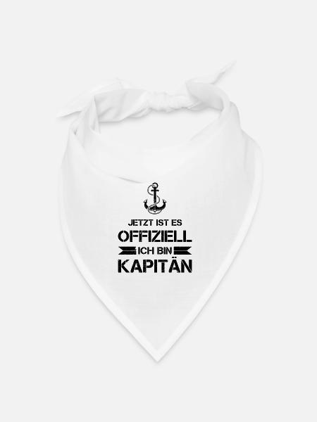 Bootsführerschein Kapitän Motorboot Boot Geschenk - Bandana Dreieckstuch - Weiß